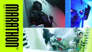 Εντυπωσιακό key art του Marathon, του νέου multiplayer FPS της Bungie, με χαρακτήρες Runners σε έντονες φουτουριστικές χρωματικές αντιθέσεις.
